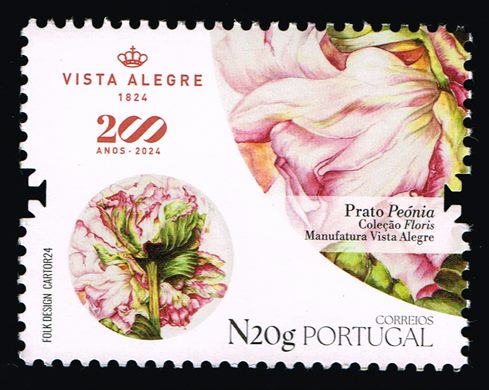 Portugal - 2024 - Vista Alegre 200 anos - Prato Peonia Colecao Floris Manufatura Vista Alegre - TaxaN20g