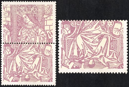 Portugal - Sem Data - Xilogravura Rei Entronizado - Sem Valor