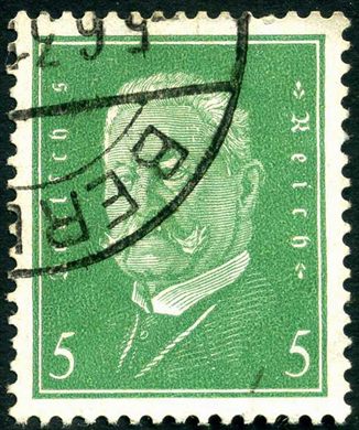 Reich Alemao - 1928 - Reichspraesidenten - Friedrich Ebert - 5Pf