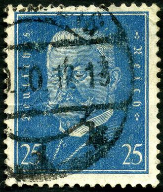 Reich Alemao - 1928 - Reichspraesidenten - Paul von Hindenburg - 25Pf
