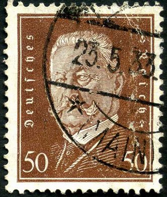 Reich Alemao - 1928 - Reichspraesidenten - Paul von Hindenburg - 50Pf