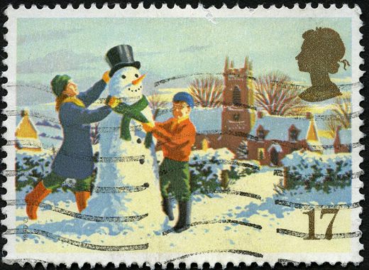Reino Unido - 1990 - Natal - Boneco de Neve - 17p