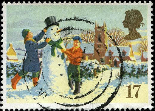 Reino Unido - 1990 - Natal - Boneco de Neve - 17p