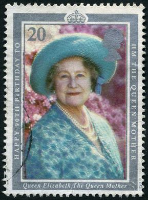 Reino Unido - 1990 - Rainha Mae 90 Anos - 20P