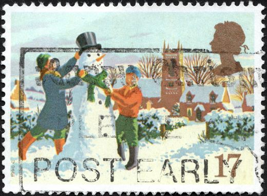 Reino Unido - 1990 - Natal Construir um Boneco de Neve - 17P