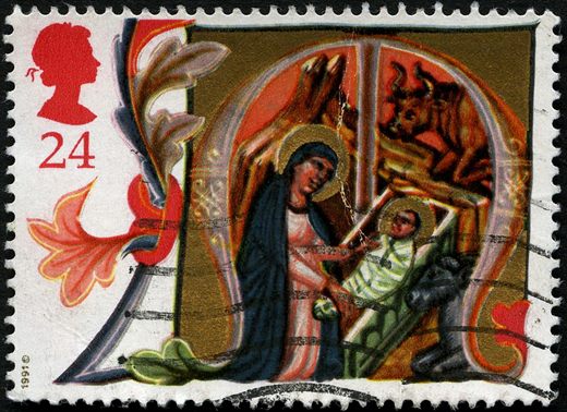Reino Unido - 1991 - Natal - Iluminuras Natividade - 24p