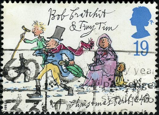 Reino Unido - 1993 - Natal - Bob Cratchit e Tiny Tim - 19p