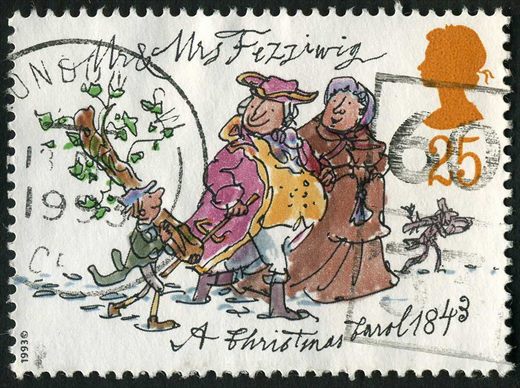 Reino Unido - 1993 - Natal - Mr e Mrs Fezziwig - 25p