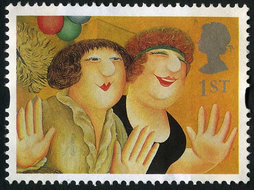 Reino Unido - 1995 - Saudacoes Arte - Girls on the Town Beryl Cook - 1st
