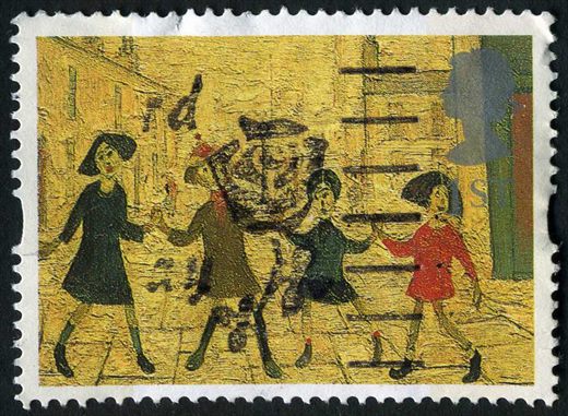 Reino Unido - 1995 - Saudacoes Arte - Children Playing Lowry - 1st