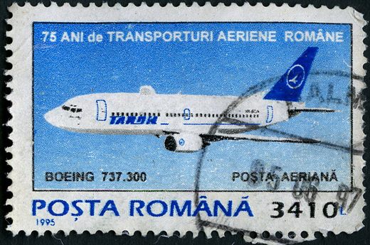Romenia - 1995 - 75 Anos de Transportes Aereos Boeing 737-300 - 3410L