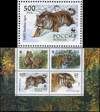 Russia - 1993 - WWF Tigre Panthera tigris Neve - 500Rub