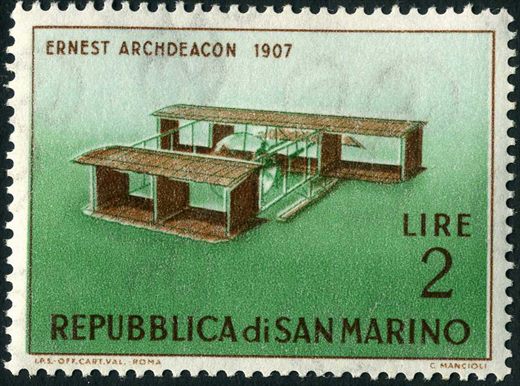Sao Marino - 1962 - Pioneiros da Aviacao Archdeacon - 2L
