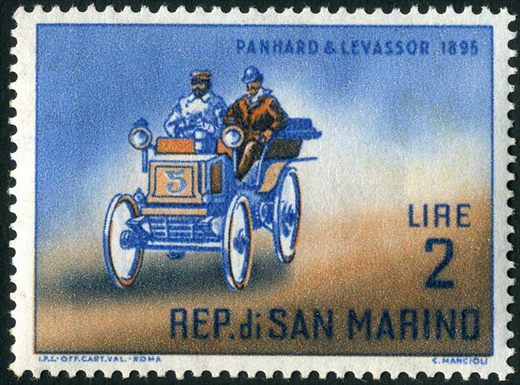 Sao Marino - 1962 - Automoveis Panhard Levassor 1895 - 2L