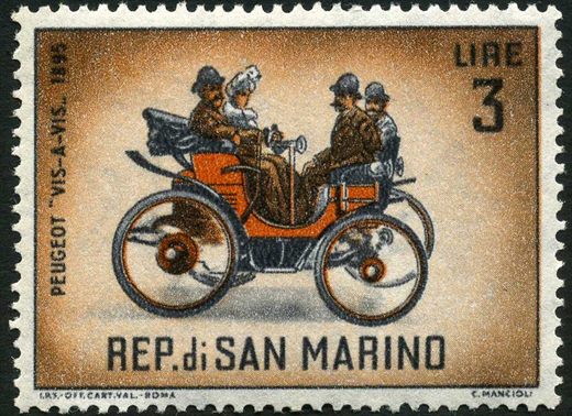 Sao Marino - 1962 - Automoveis Peugeot Vis a Vis 1895 - 3L