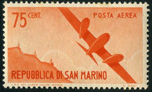 Sao Marino - Sem Data - Correio Aereo Aviao - 75C