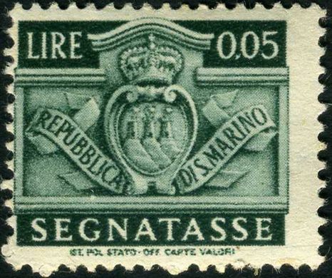 Sao Marino - Sem Data - Segnatasse Brasao - 0.05L