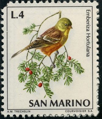 Sao Marino - Sem Data - Aves - 4L