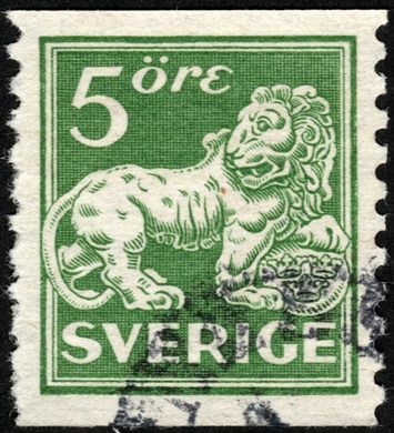 Suecia - 1920 - Leao Heraldico - 5ore