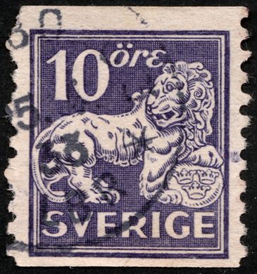 Suecia - 1920 - Leao Heraldico - 10ore