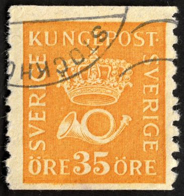 Suecia - 1920 - Coroa e Corneta Postal - 35ore