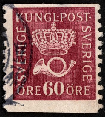 Suecia - 1920 - Coroa e Corneta Postal - 60ore