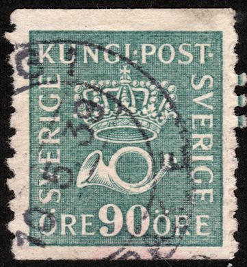 Suecia - 1920 - Coroa e Corneta Postal - 90ore