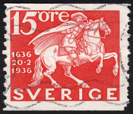 Suecia - 1936 - Tricentenario Correios Postilhao - 15ore