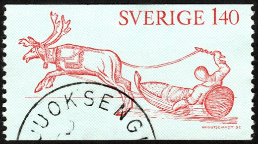 Suecia - 1971 - Rena com Treno Sami - 1.40Kr