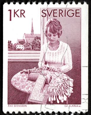 Suecia - 1976 - Rendilhado Knypplerska - 1Kr