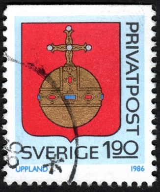 Suecia - 1986 - Privatpost Brasao Uppland - 1.90Kr