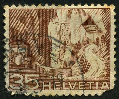 Suica - 1949 - Tecnica e Paisagem - Estrada de Montanha - 35C