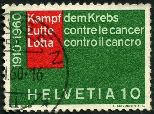 Suica - 1960 - Luta Contra o Cancro - 10C