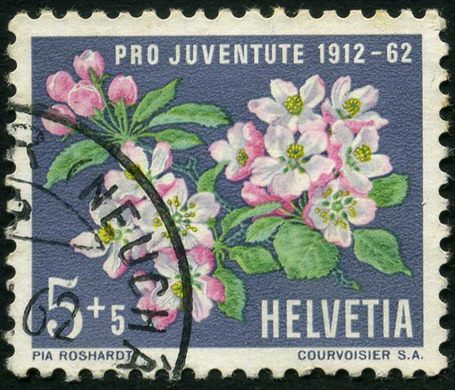 Suica - 1962 - Pro Juventute - Flor de Macieira - 65C Plus 5C