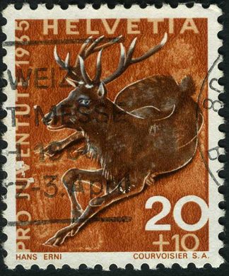 Suica - 1965 - Pro Juventute Fauna Veado - 20C Plus 10C