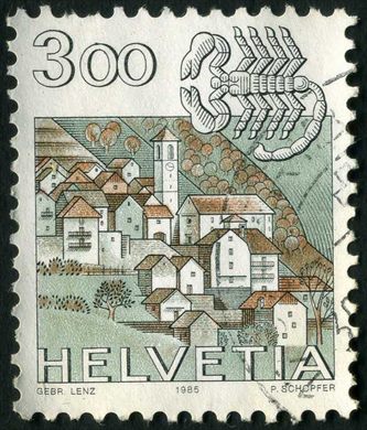 Suica - 1985 - Paisagens e Signos Escorpiao - 3.00FR