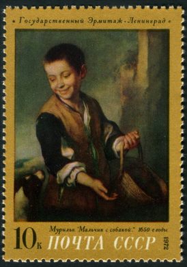 Uniao Sovietica - 1972 - Hermitage - Murillo Rapaz com Cao - 10K