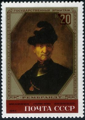 Uniao Sovietica - 1983 - Hermitage - Rembrandt Velho Guerreiro - 20K