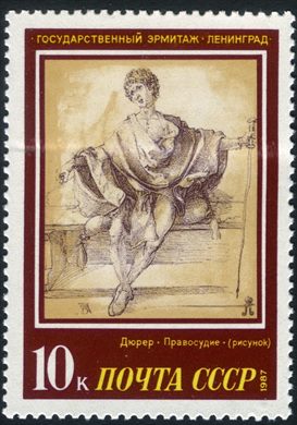 Uniao Sovietica - 1987 - Hermitage - Durer Justica - 10K