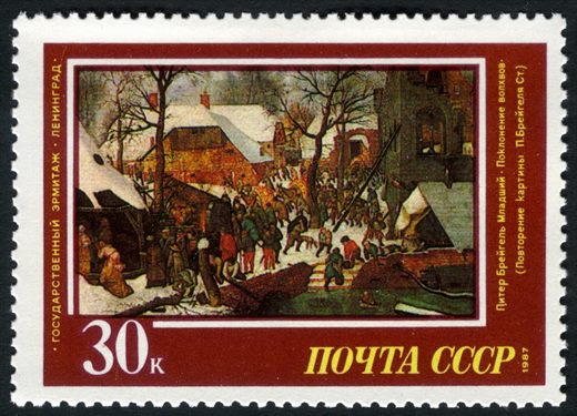 Uniao Sovietica - 1987 - Hermitage - Brueghel o Jovem Adoracao dos Magos - 30K