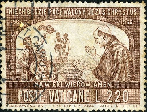 Vaticano - 1966 - Milenio Cristianismo Polonia - 220L
