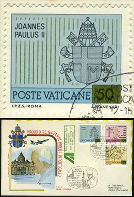 Vaticano - 1981 - Viagens JP II 1980 - Brasao Papal - 50L
