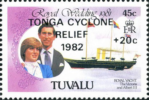 Tuvalu - 1982 - Casamento Real Ciclone Relief - 45c20c