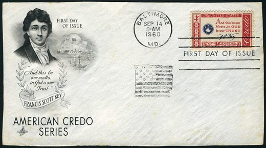 Estados Unidos da America - 1960 - FDC American Credo Francis Scott Key - 4C