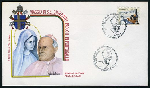 Portugal - 1982 - FDC Visita Joao Paulo II Annulo Ponta Delgada - 1 00Esc