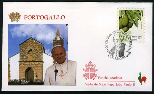 Portugal - 1991 - Visita do Papa Joao Paulo II - FDC Funchal Madeira - Sem Valor