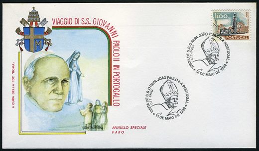 Portugal - 1982 - FDC Visita Joao Paulo II Annulo Faro - 1 00Esc