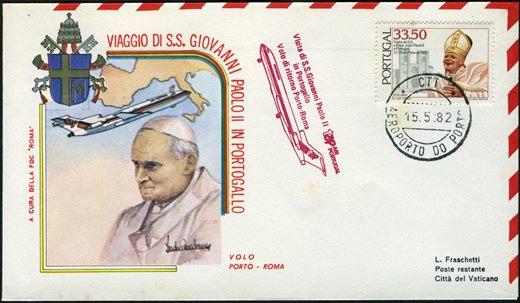 Viaggio di S S Giovanni Paolo II in Potyogallo - Volo Porto-Roma 1982