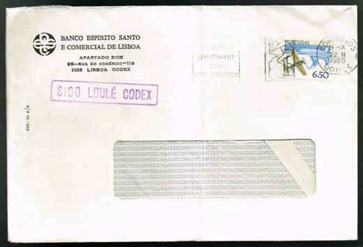 Portugal - 1980 - Sobrescrito BES Comercial Lisboa - Aviao a Jacto - 6Esc50