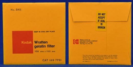 Kodak Wratten gelatin filter No.8N5 CAT 149 7791